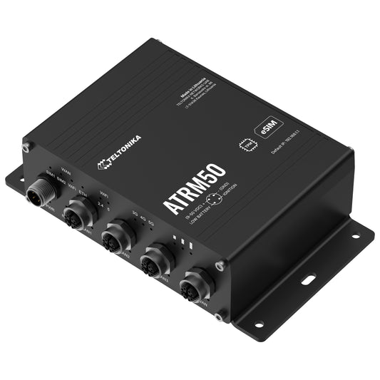 Teltonika ATRM50 | 5G Router, M12 Connectors, Dual SIM & eSIM, EN 45545-2 & EN 50155