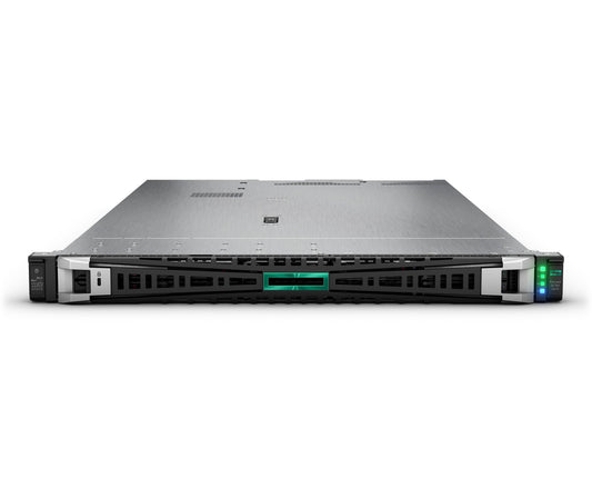 HPE ProLiant DL380 Gen10 silver black rack server with green LEDs