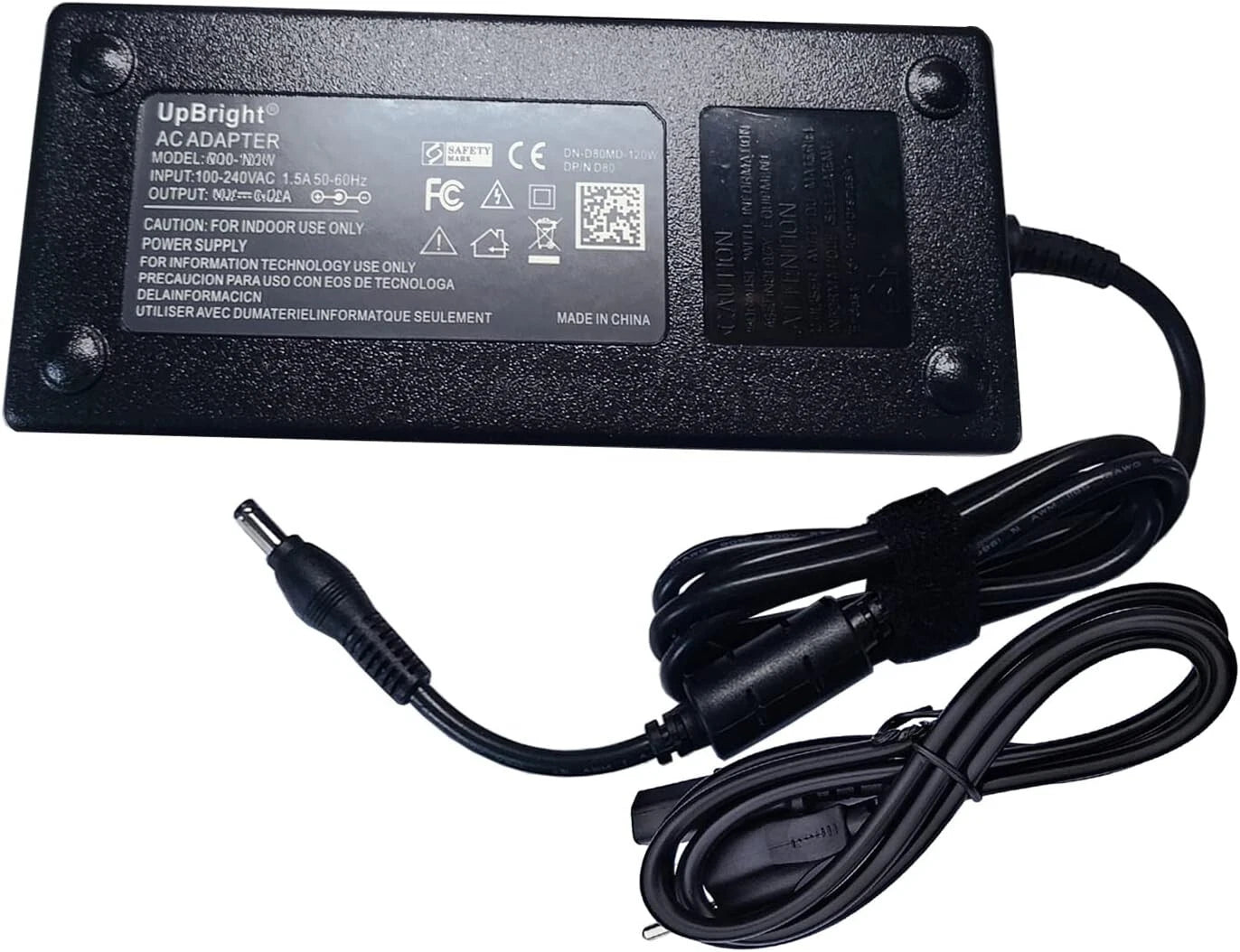 Poly 874R6AA 180W power supply with black upright AC adapter and coiled cord