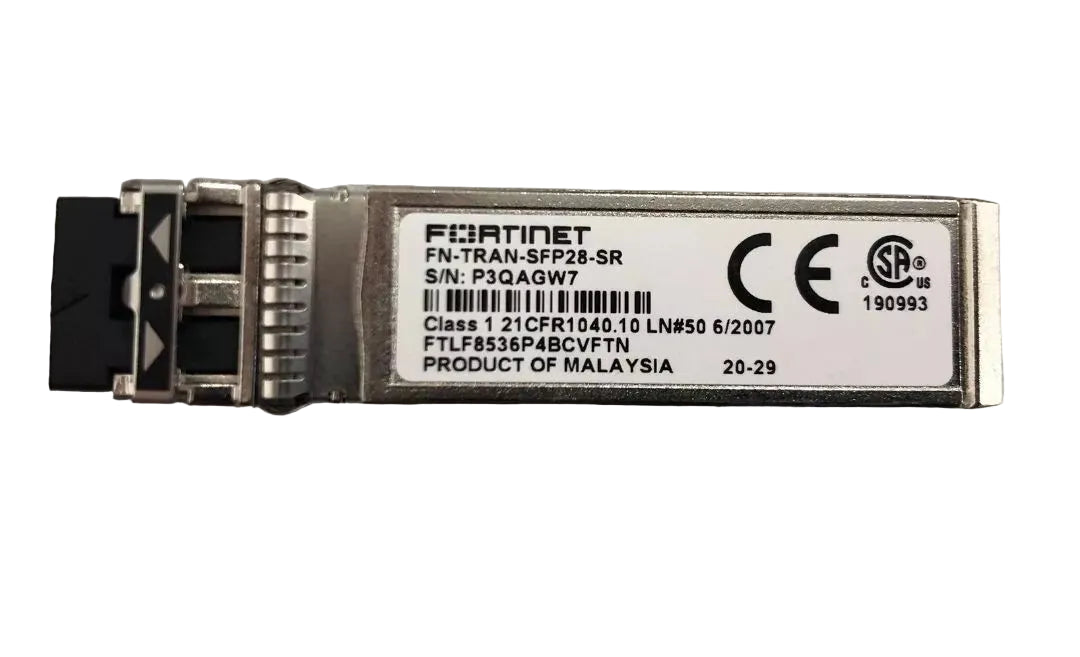 Fortinet FN-TRAN-SFP28-SR SFP28 transceiver module with metallic housing