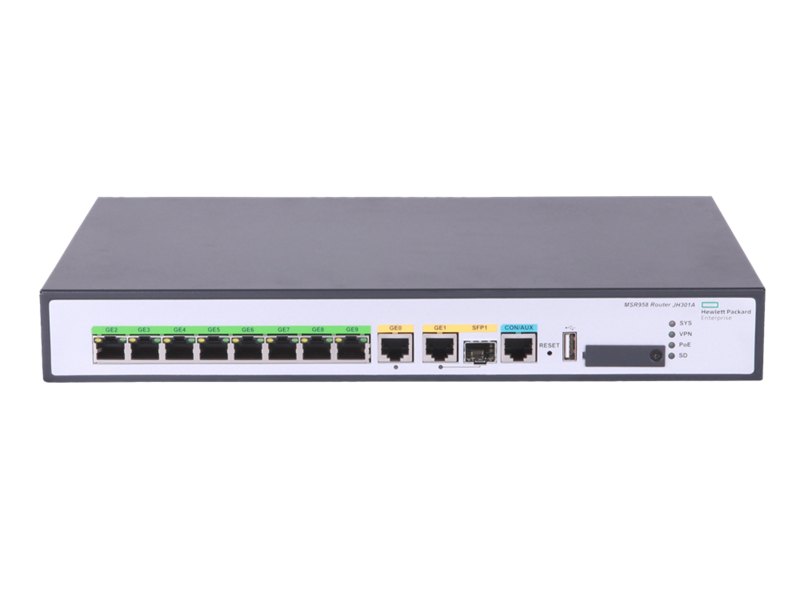 HPE JH300A | MSR958 Router, 2GbE WAN, 8GbE LAN, High-Speed Connectivity
