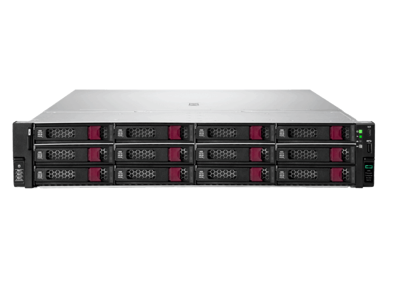 HPE ProLiant DL340 Gen12 silver server rack with black red SFF drive bays