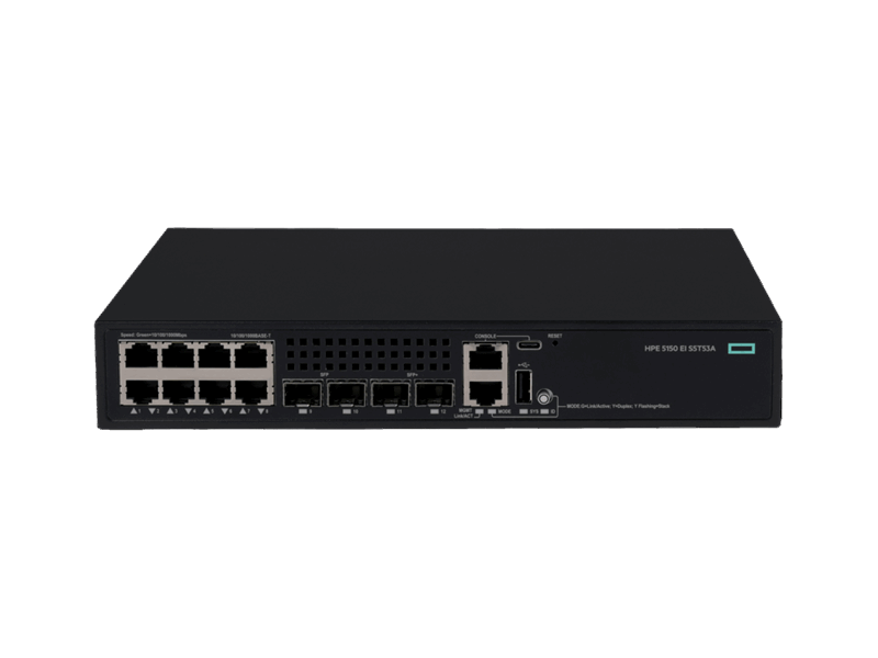 HPE 5150 EI switch S5T53A#ABG with 10G SFP+ ports and green power LED