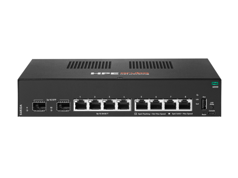 Aruba S4R22A#ABG | CX 6000 8-Port Gigabit Switch, 2x SFP, Fanless, Non-PoE