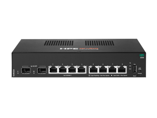Aruba S4R22A#ABG | CX 6000 8-Port Gigabit Switch, 2x SFP, Fanless, Non-PoE
