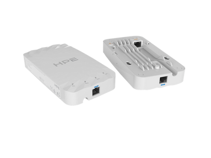 White hpe ethernet wall plate with two network ports for ap-721h wi-fi 7 hospitality access point model s6q67a