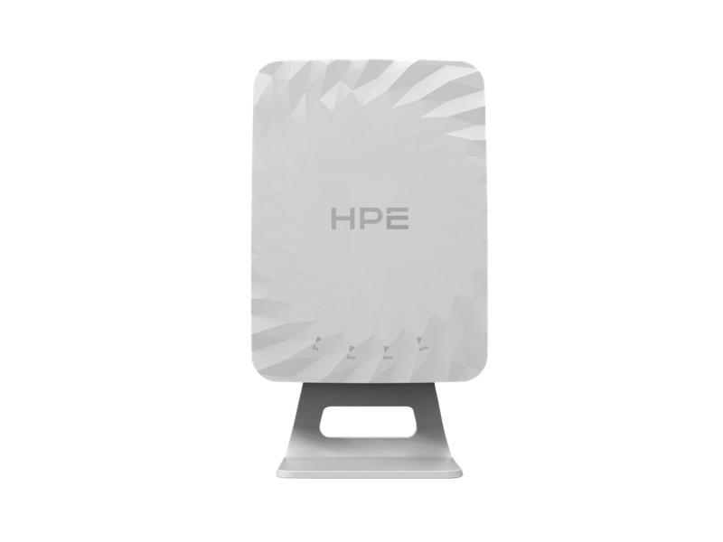 White hpe s6q89a ap-725h wi-fi 7 tri-radio 2x2 hospitality access point with sleek modern design and subtle radial texture