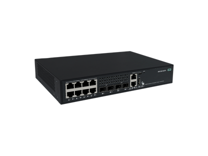 Black HPE S6X57A#ABG CW 2150 8-port gigabit PoE+ switch with multiple ethernet ports and ventilation slots shown from back