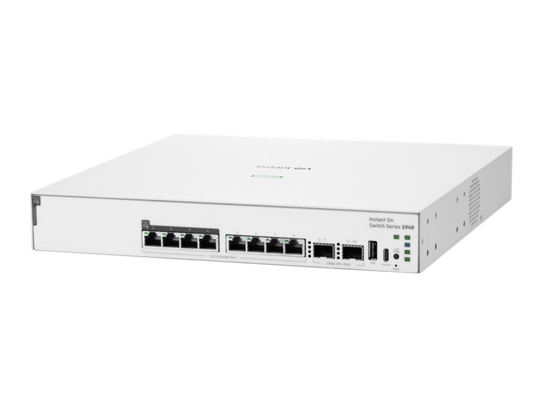 White plastic aruba instant on s4a34a abg network switch with 48 gigabit poe ports and usb connectivity