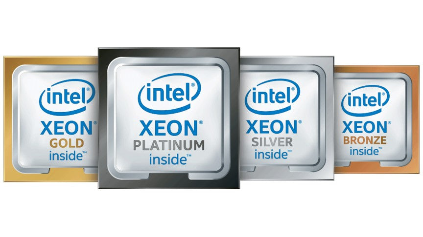 Intel xeon platinum 6521p 24-core 2.6GHz 225W server processor in sleek black and silver package with Intel logo