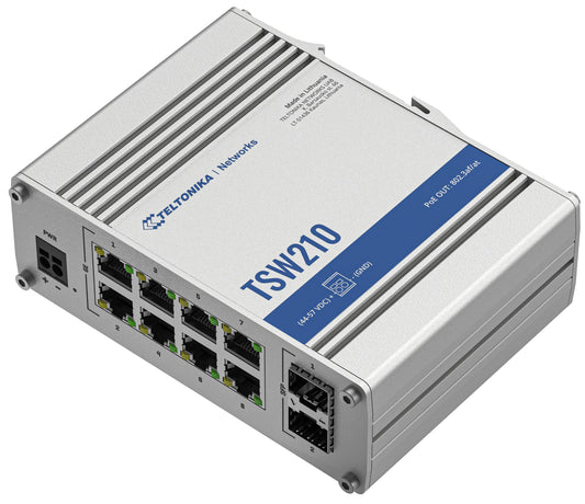 Teltonika TSW210 | Unmanaged Gigabit Ethernet Switch, 5 x 1GbE Ports, Aluminium