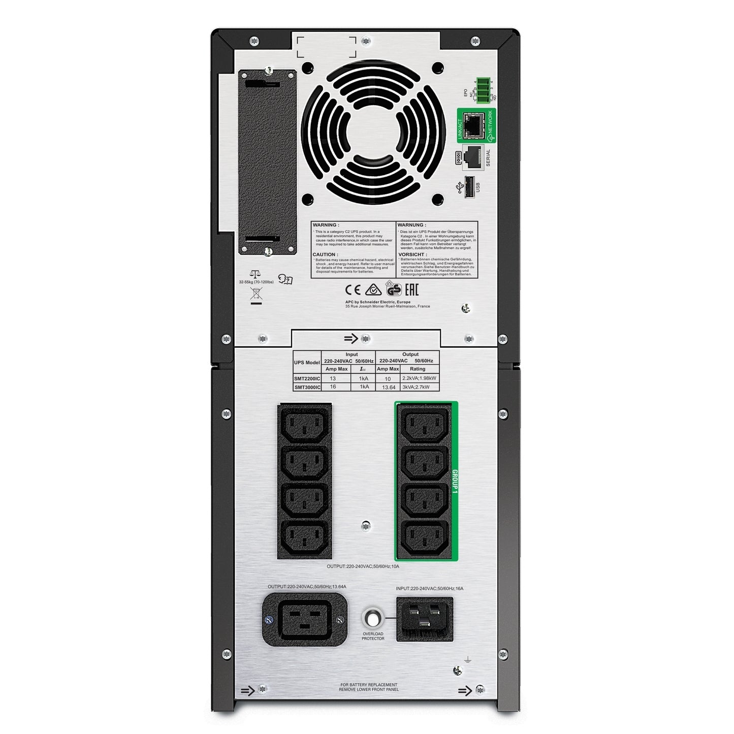 APC SMT3000IC | SMT Series Smart-UPS, 3000VA/2700W, 8x C13, 1x C19, USB, SmartConnect, 240V