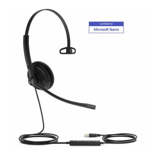Yealink UH34-L-M-MS | UH34-LITE MS Mono Headset, Noise Cancelling Mic, USB-A
