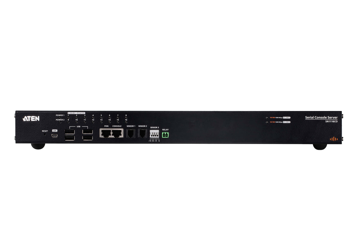 ATEN SN1116CO-AX-U | SN11xxCO 16-Port Serial Console Server, Dual AC, Dual SFP