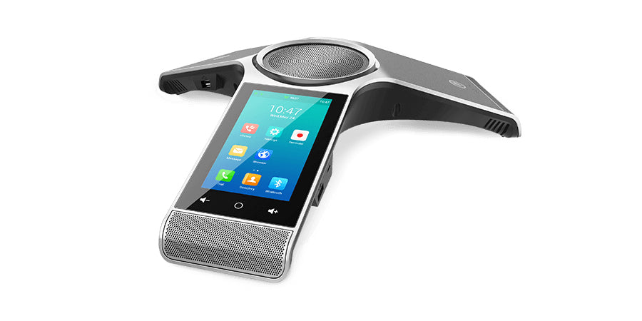 Yealink CP960 Teams conference phone with wireless mics, silver black touchscreen