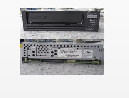 Black hpe bc024a storeever lto-8 ultrium 30750 internal tape drive with sleek rectangular design and metallic accents