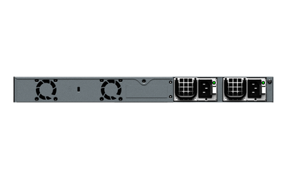 Back of Cambium cnMatrix EX3028R-P server rack with fans and power ports