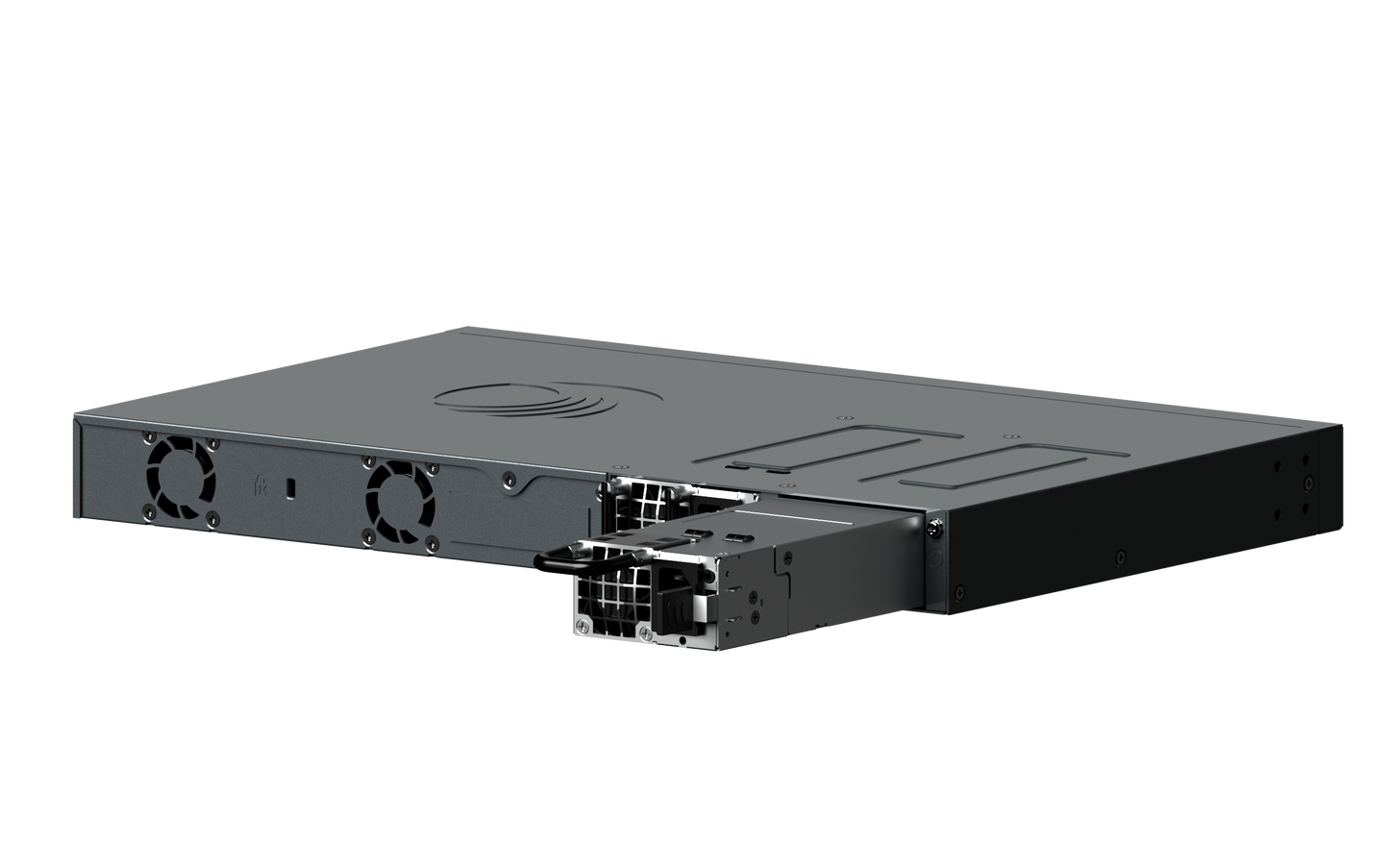Cambium cnMatrix EX3028R-P black metal rack with side fans and ports