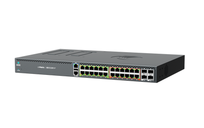 Cambium cnMatrix EX3028R-P gray metal switch with Ethernet ports and lights