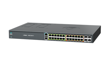 Cambium cnMatrix EX3028R-P dark gray switch with 24x1GbE PoE ports and 4x10G SFP+