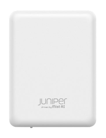 White rectangular juniper ap17-ww wi-fi 7 wallplate access point with multigigabit and bluetooth driven by mist ai text