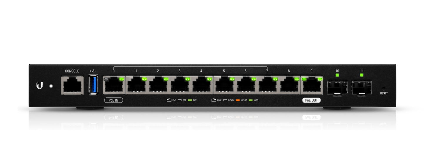 Ubiquiti ER-12 | EdgeRouter ER-12, 10 x Gigabit Ethernet Ports, 2 x SFP Ports, 1GHz Quad-Core Processor, 1GB RAM