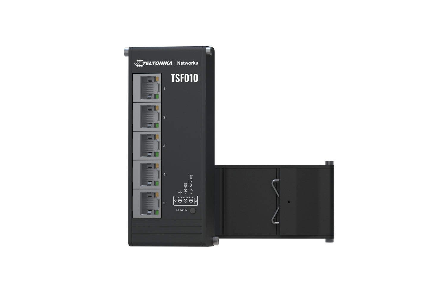 Teltonika TSF010000000 | TSF010 Flat Ethernet Switch, Unmanaged, 8 x 10/100 Fast Ethernet Ports, DIN Rail