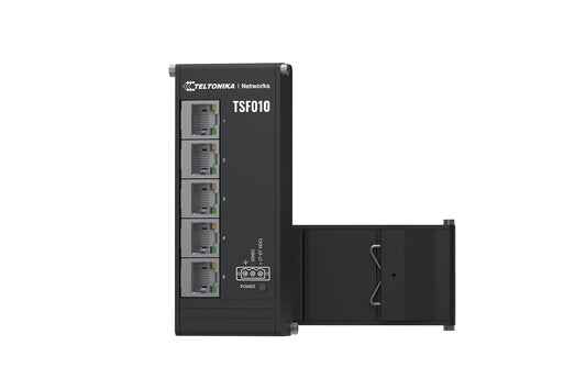 Teltonika TSF010000000 | TSF010 Flat Ethernet Switch, Unmanaged, 8 x 10/100 Fast Ethernet Ports, DIN Rail