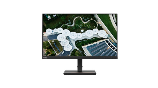 Black lenovo thinkvision s24e-20 23.8 inch full hd va monitor with sleek minimalist design and thin bezels raven black