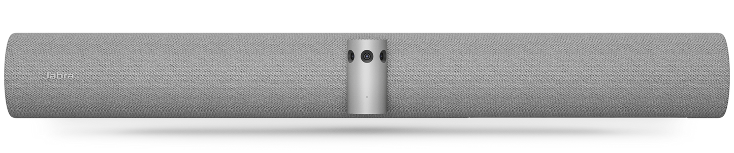 Jabra P50 gray fabric-covered soundbar with silver center module