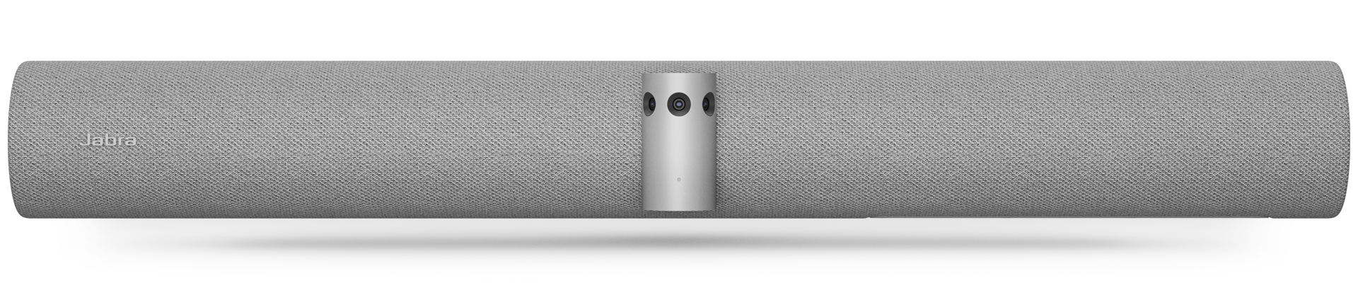 Jabra P50 gray fabric-covered soundbar with silver center module