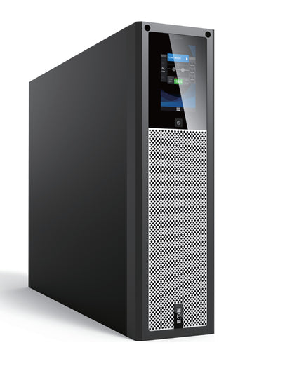 Eaton 9SX15KPMAU 15kVA black tower UPS with touchscreen and silver panel