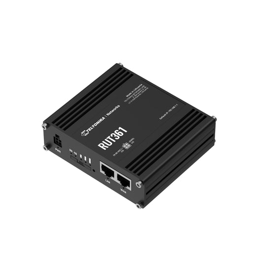 Teltonika RUT361 | 100Mb/s Router, Industrial 4G LTE Router, Cat 6 LTE, WiFi 4, 2x RJ45 100Mb/s, IP30