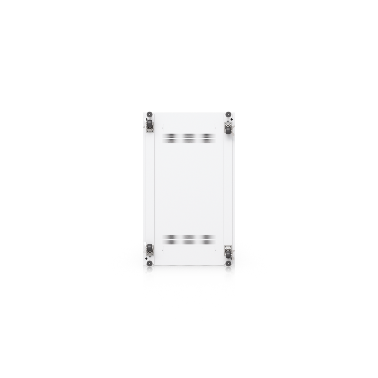 White ubquiti uacc rack 42u cabinet with black brackets perforated doors ventilation grilles and lockable casters