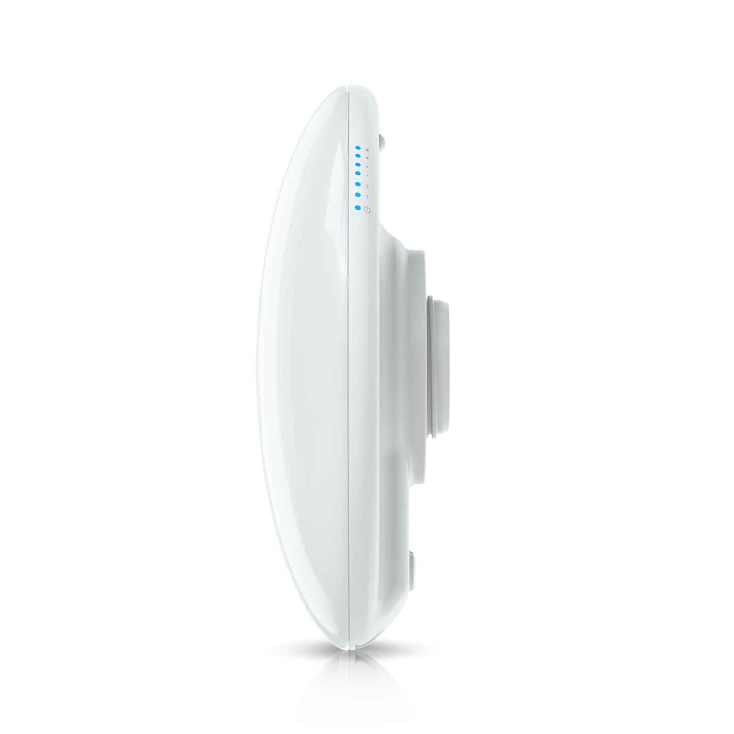 Ubiquiti UDB-Pro-AU Unifi Device Bridge Pro white sleek circular wireless access point with blue LED lights