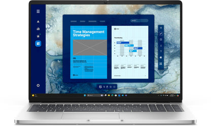 Dell XPS 15 laptop with sleek design, vibrant display of time strategies, Intel Core Ultra 5