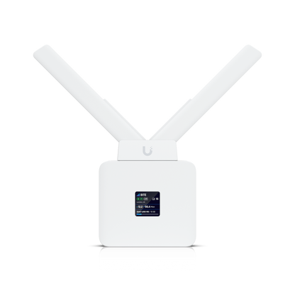 Ubiquiti UMR-AU Unifi mobile router with white uplink, antennas and display