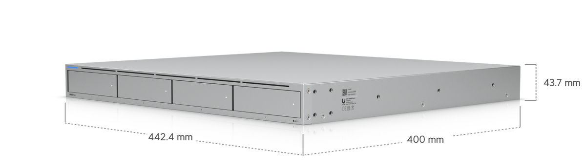 Ubiquiti 1U-RACK-MOUNT-UNAS-PRO-4 | UniFi UNAS Pro 4 1U Rack NAS, 4-Bay, Dual 10G SFP+, Diskless