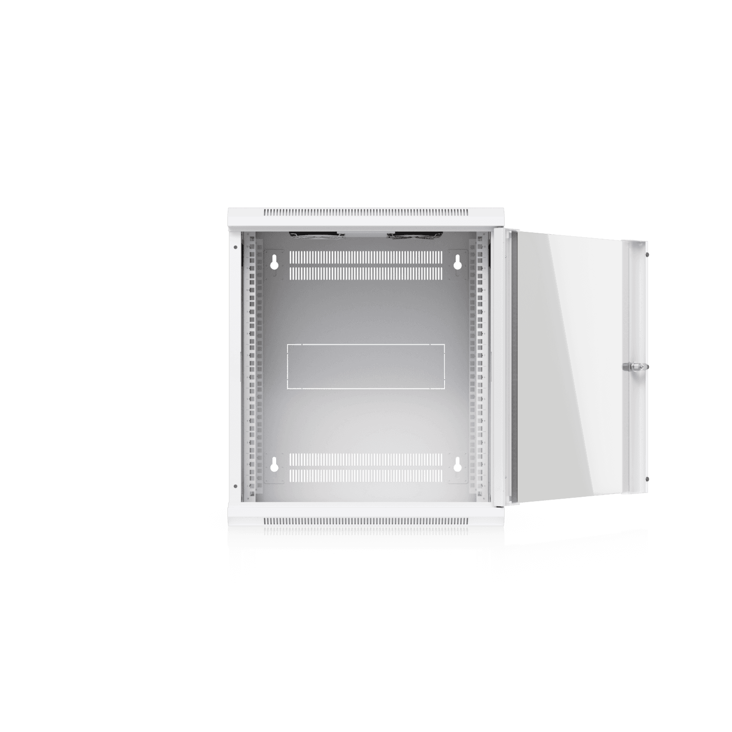 Ubiquiti UACC-Rack-12U-Wall-450-G white 12U wall mount server rack with glass door