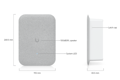 Ubiquiti UniFi protect AI speaker indoor PoE 100dB gray fabric u-shaped wireless router with white plastic panel