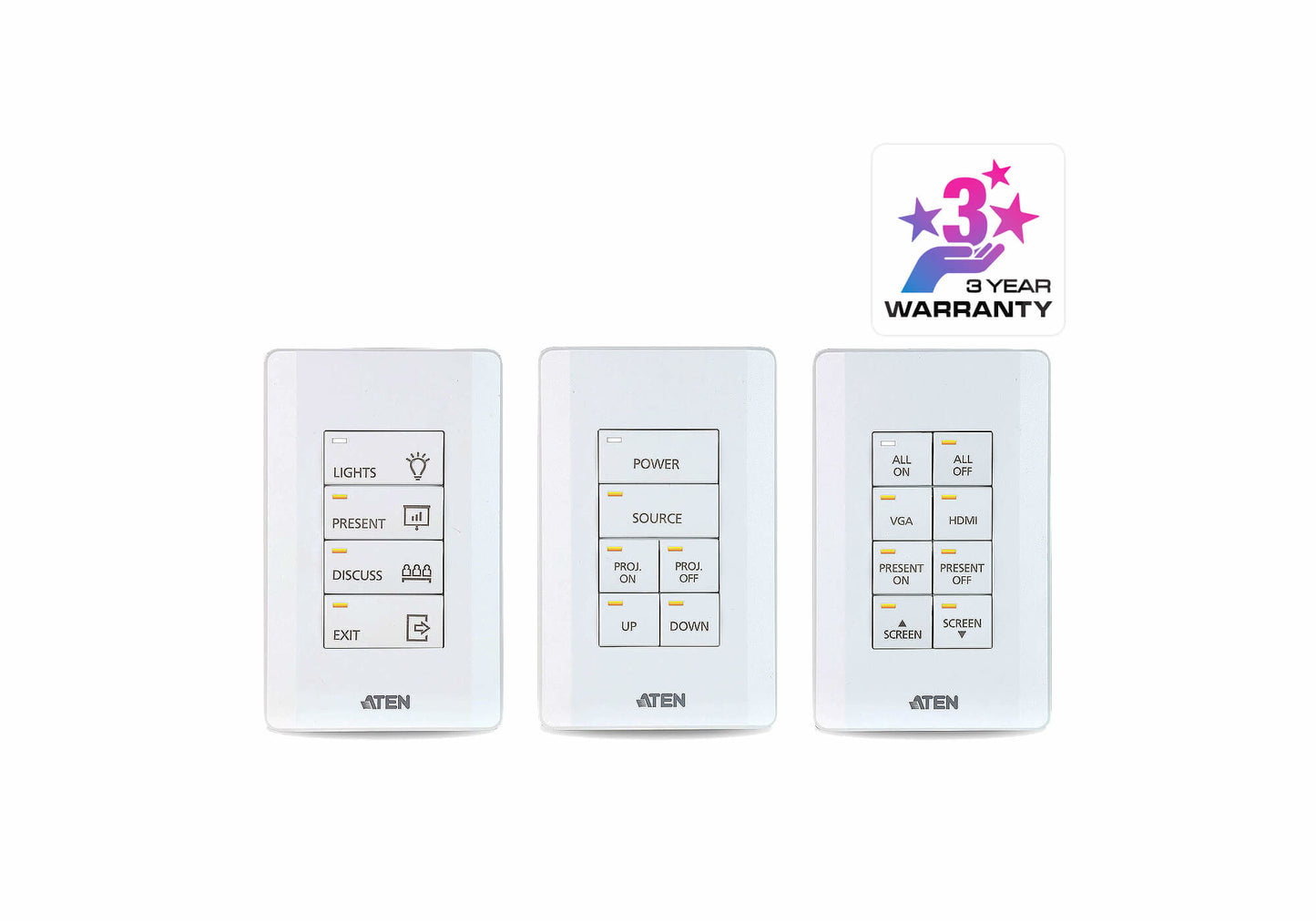 ATEN VK108US-AT | VK108US 8-Button US 1-Gang Keypad, White, AV Control