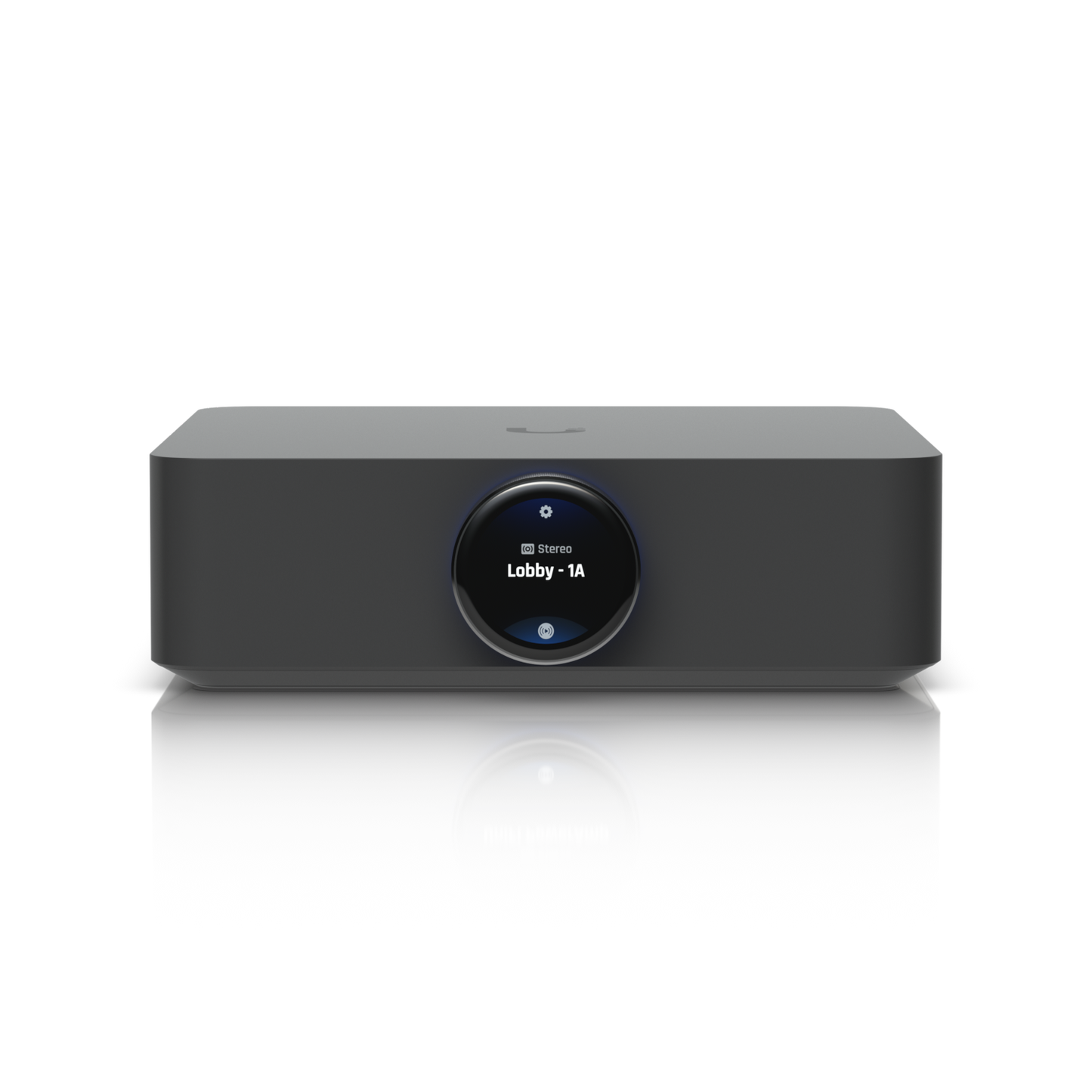 Ubiquiti UPL-AMP-B PowerAmp Home gray audio player with stereo lobby display