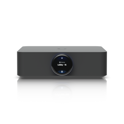 Ubiquiti UPL-AMP-B PowerAmp Home gray audio player with stereo lobby display