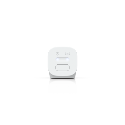 White rectangular smart plug with power and voice control buttons for ubiquiti unifi superlink door window sensor