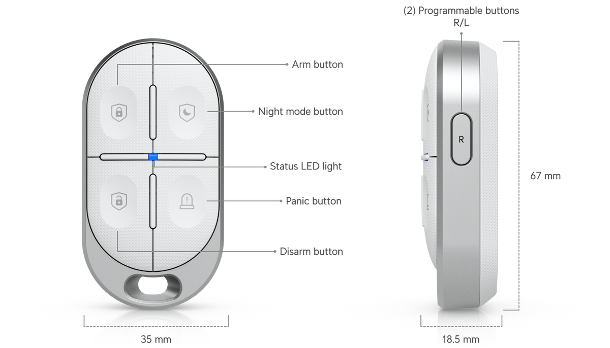 Ubiquiti USL-FOB-US | UniFi SuperLink KeyFob Remote Control, 915.6–927.6 MHz (US)