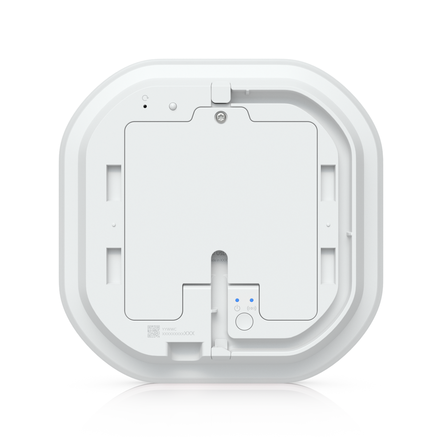 White rectangular robot vacuum cleaner with sleek plastic casing featured in ubiquiti usl-siren superlink siren product image