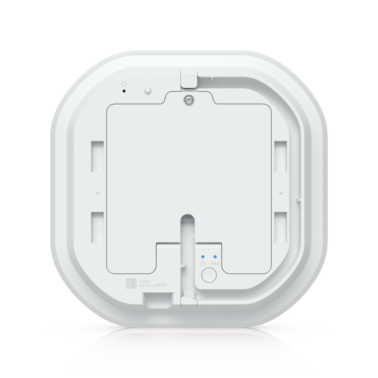 White rectangular robot vacuum cleaner with sleek plastic casing featured in ubiquiti usl-siren superlink siren product image