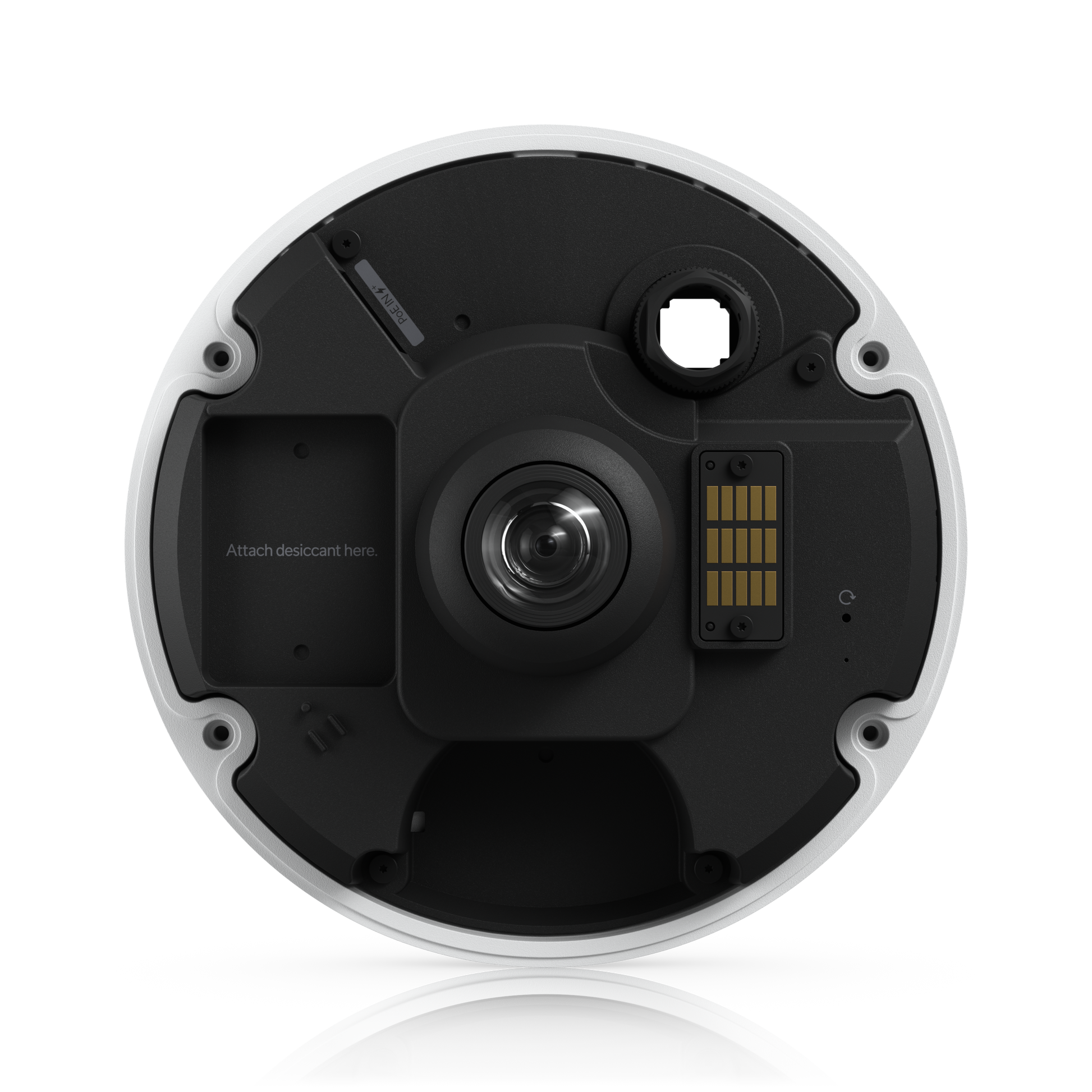Back of Ubiquiti UVC-G6-Pro-360-W G6 Pro 360 camera with desiccant compartment