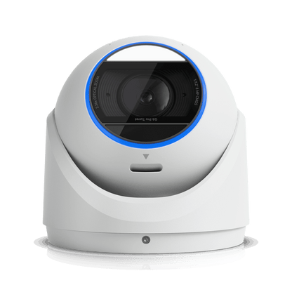Ubiquiti UniFi Protect G6 Pro Turret white dome camera with blue lens ring