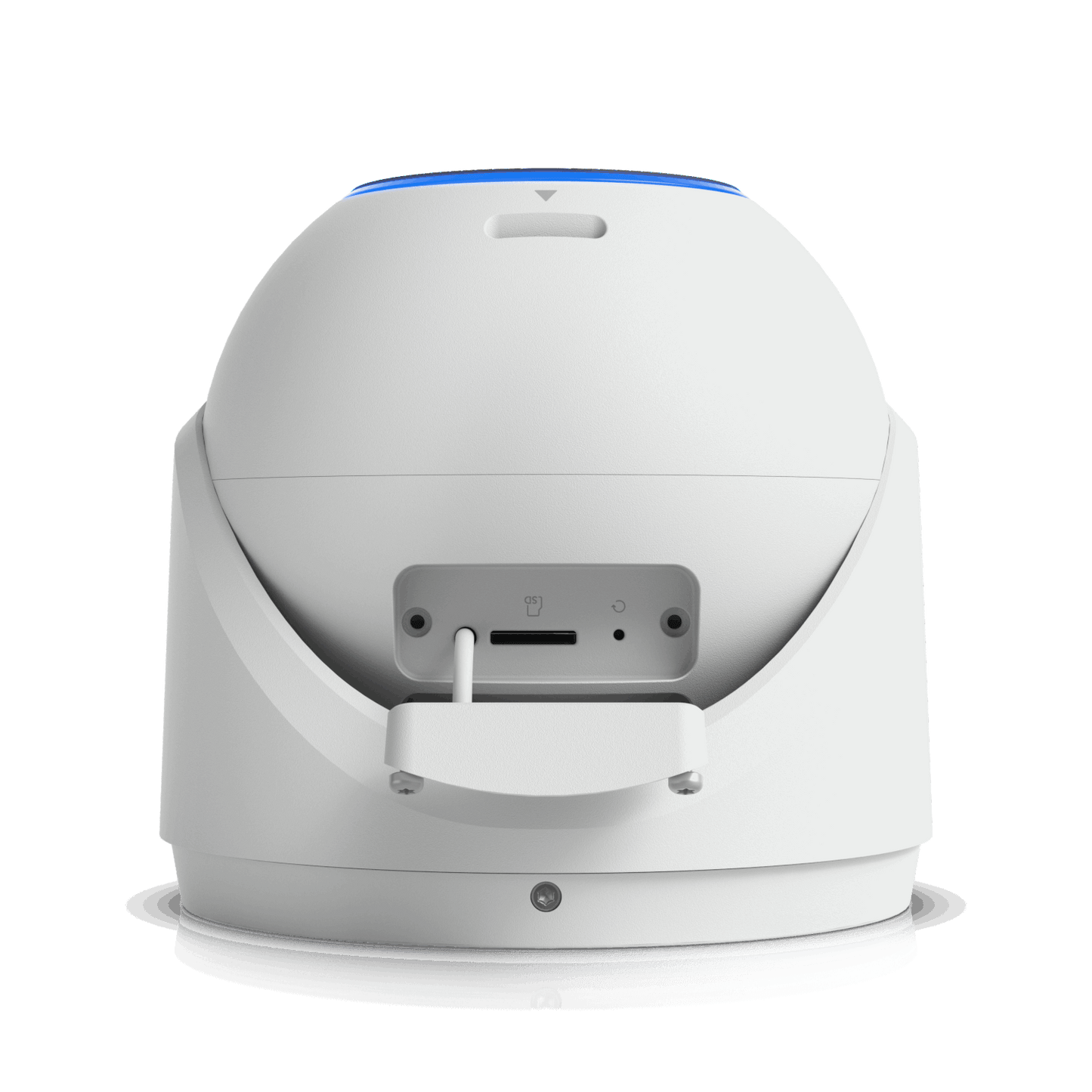 Rear view of Ubiquiti UniFi Protect G6 Pro Turret Camera with ports and SD slot